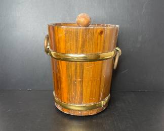 Vintage wood ice bucket 