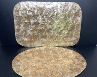 Capiz shell placemat sets vtg 