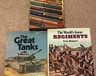 Vintage books: Great Tanks, Railway Locomotives, Worlds Great Regiments 