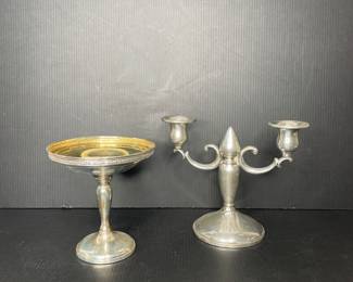 Sterling weighted candlesticks Hamilton vtg