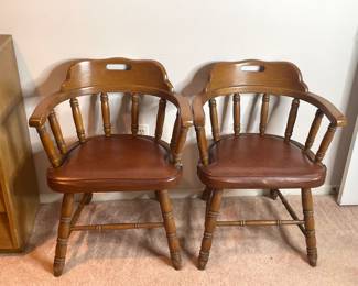 Vtg. Low back captains chairs