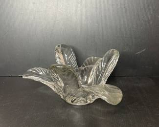 Vintage Vannes style crystal leaf bowl