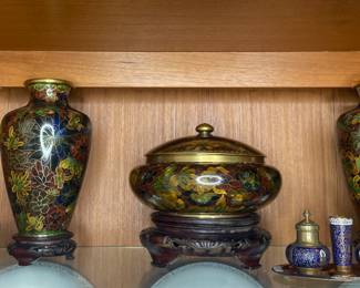 Vintage cloisonné vases & decor 