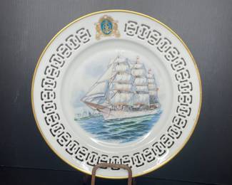 Bing & Grondahl The Training Ship Denmark. Windjammer plate vtg