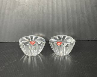 Orrefors Sweden candlestick holders vtg
