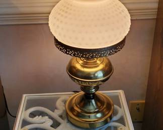 Milk glass lamp