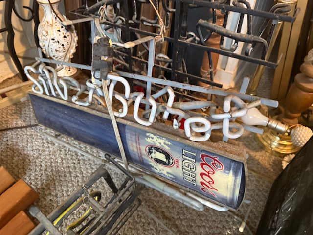 Vintage neon bar, sign, Coors silver bullet