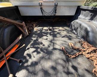 Chains, hitches tool box and contents come with it!