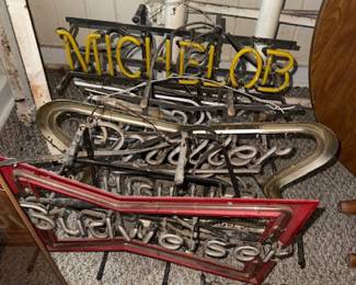 Vintage Neon Beer Signs- Budweiser Miller Michelob