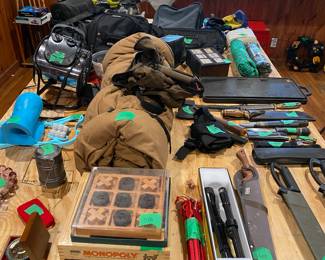 Knives, tools, camping gear