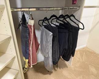 Men's clothing, including joggers, board shorts and jeans