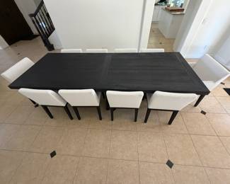 Restoration Hardware (RH) dining table and 10 dining chairs (2 with arms, 6 without)