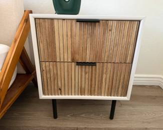 Two (2) West Elm beside tables, two (2) drawer, 20.5" l x 17" w x 25" h