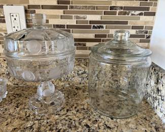 Glass cookie jar and server from the Great Exhibition