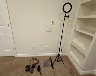 Ring light camera and laptop chargers