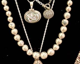 Sterling jewelry. Removed daily. Security on premises. 