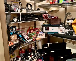 ELECTRONICS CLOSET, CAMERAS, AND GAMES.