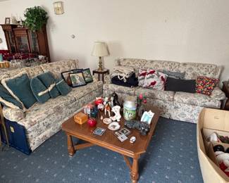 Ethan Allen sofas and square coffee table