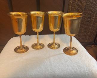 24 ct gold plated wine goblets