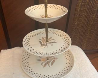 MCM Atomic Wheat 3-tier serving tray