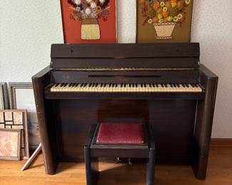 Hardman, Peck & Co Minipiano with stool 