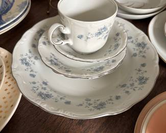 Haviland “Blue Bavaria” pattern China.  Setting for 16, over 100 pieces in original boxes 