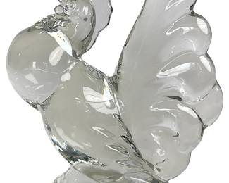 Vintage Heisey Crystal No. 1557 "Chanticleer" Rooster Art Glass Vase (c. 1939-48)
