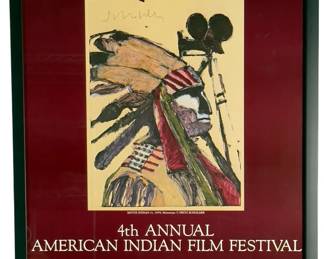 Fritz Scholder (Luiseño) Signed 1979 American Indian Film Festival Poster
