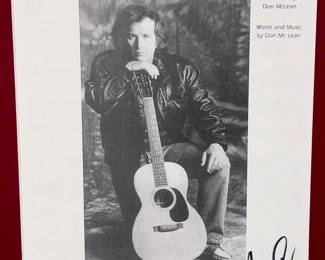Don McLean Signed "American Pie" Sheet Music - Autographed, JSA Authenticated & Witnessed COA, Professionally Framed
