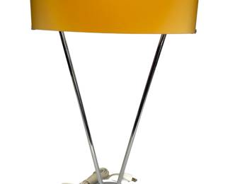 Vintage Leucos "Vittoria" Table Lamp by Toso & Massari, 1990s Italian Postmodern Design, Chrome & Amber Murano Glass

