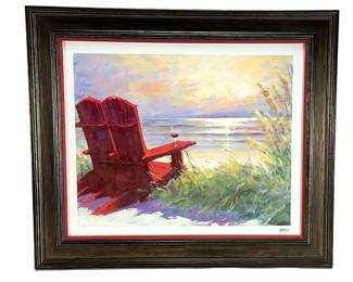 Marko Mavrovich "It Gets Better" Seriolithograph, Framed Coastal Seascape
