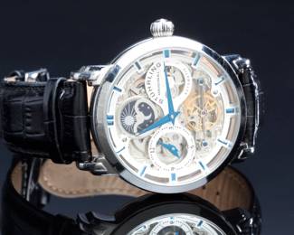 Stuhrling Original Anatol Automatic Skeleton Watch Cal. ST-91011 | Dual Time & AM/PM

