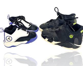 Vintage OG 1990s Air Jordan Toddler Lot: 1999 AJ XIV 'Indiglo' (7c) & 1997 Jumpman Pro (3c) - No Retro
