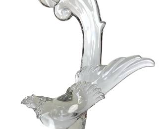Vintage 1940s Heisey No. 100 Asiatic Pheasant Crystal Glass Figurine
