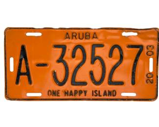 Aruba "One Happy Island" License Plate A-32527 | Vintage Caribbean Automobilia
