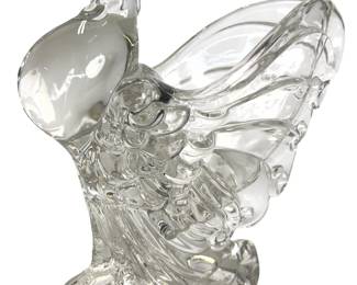 Vintage 1940s HEISEY No. 1557 "Chanticleer" Crystal Glass Rooster Vase Figurine
