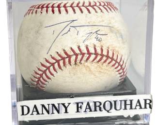 Danny Farquhar Autographed Mariners Baseball #40 - Breakout 2013 Closer Season
