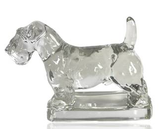 Vintage 1940s A.H. Heisey Crystal Glass Scottie Dog Figurine #1541 Art Deco Paperweight
