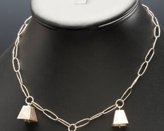 Vintage Navajo Sterling Silver Handmade "Mother-in-Law" Bell Necklace
