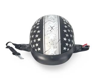 ILM 205V Patriotic American Flag Motorcycle Half Helmet DOT Cruiser Chopper Size L (59-60cm)
