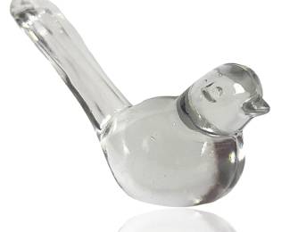Heisey #1553 Sparrow, Crystal Glass Bird Figurine, Made in USA c. 1942-45
