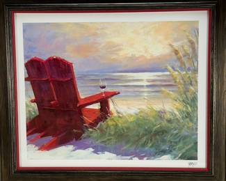 Marko Mavrovich "It Gets Better" Seriolithograph, Framed Coastal Seascape
