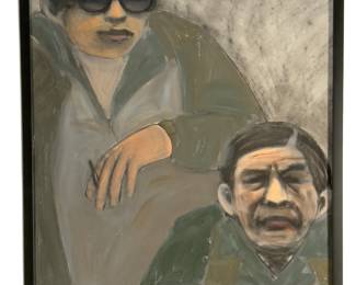 Original Art Katherine STANKARD CAMPBELL (PAFA MFA) Rare c.1995 Figurative Expressionist Painting, Stankard Glass Family Artist
