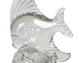 Vintage 1948 Heisey #101 Tropical Angelfish Crystal Glass Figurine Art Deco/MCM
