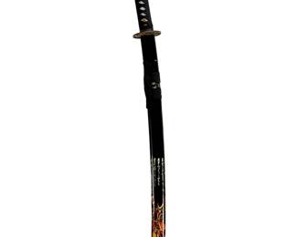 Decorative Japanese Katana Samurai Sword - Date Masamune "One-Eyed Dragon" Theme with Calligraphy Scabbard
