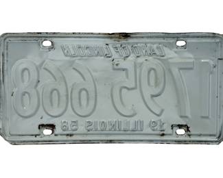 Vintage 1958 Illinois License Plate - "Land of Lincoln" - Authentic Original, Purple & White
