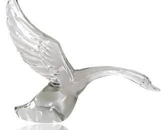 Vintage Heisey Crystal Glass Figurine "Goose Wings Up" No. 3 (1942-53) Art Deco Style Bird Sculpture
