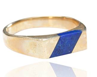 14k Gold & Lapis lazuli Ring SZ: 6.25

