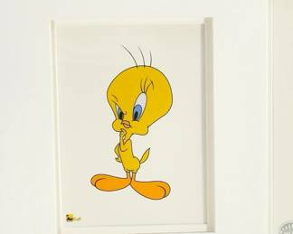 Warner Bros Looney Tunes Sericel Triptych GREEDY FOR TWEETY (1957) Framed Animation Art ft. Sylvester, Tweety, Granny & Hector
