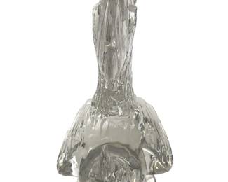 Vintage Royal Hickman for HEISEY Art Deco Crystal Glass "Chanticleer" Fighting Rooster Figurine (#1557), c. 1940-46
